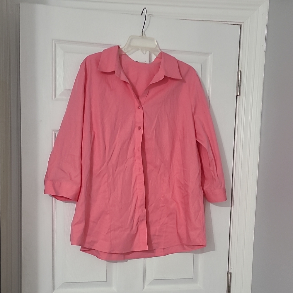Coldwater Creek Coral-Pink Button Front Shirt